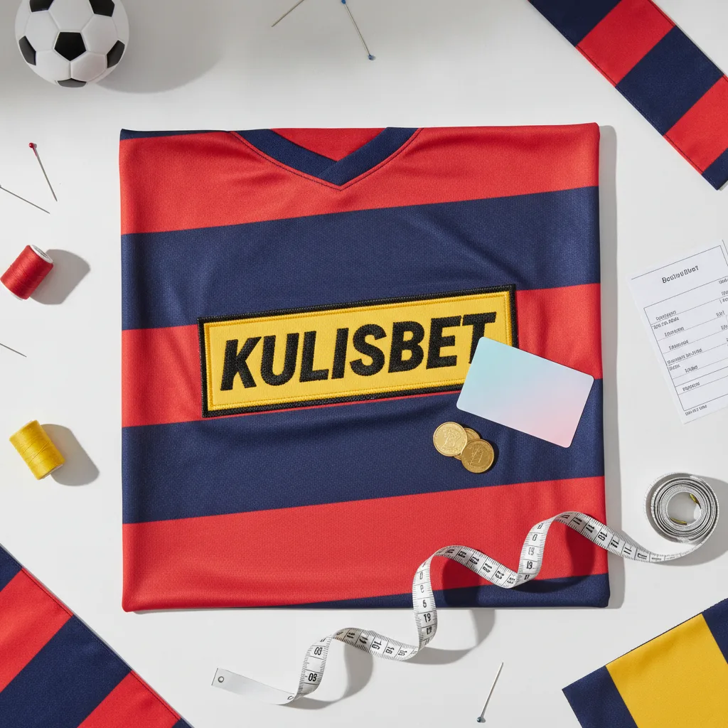 Forma üstünde Kulisbet yaması, banka kartı ve mezura